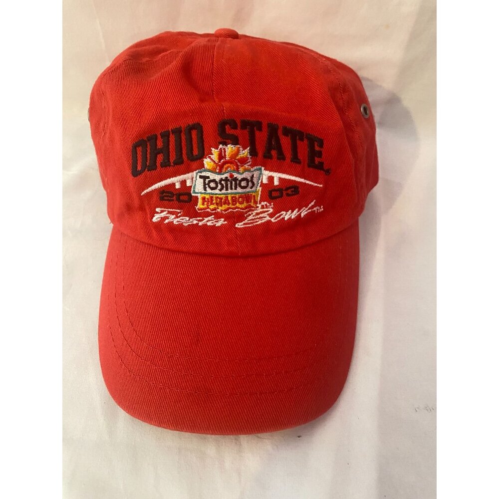 Ohio State Buckeyes 2003 Tostitos Fiesta Bowl Hat Red HeadShot Adjustable Cap